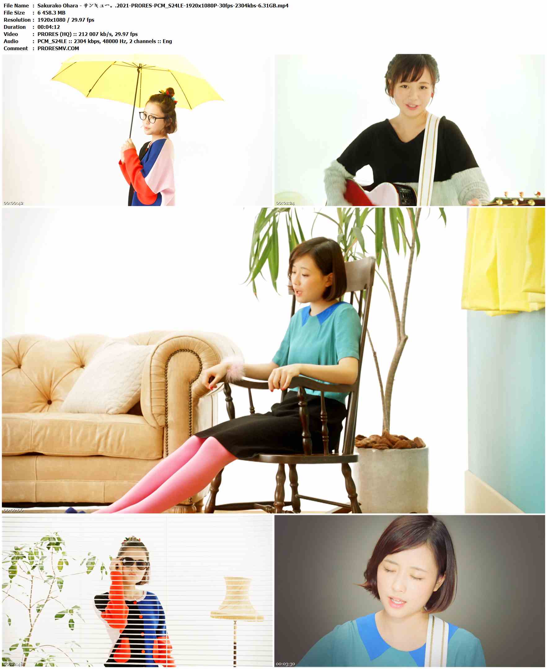 Sakurako Ohara - サンキュー。.2021-PRORES-PCM_S24LE-1920x1080P-30fps-2304kbs-6.31GB官方MV_高清MV
